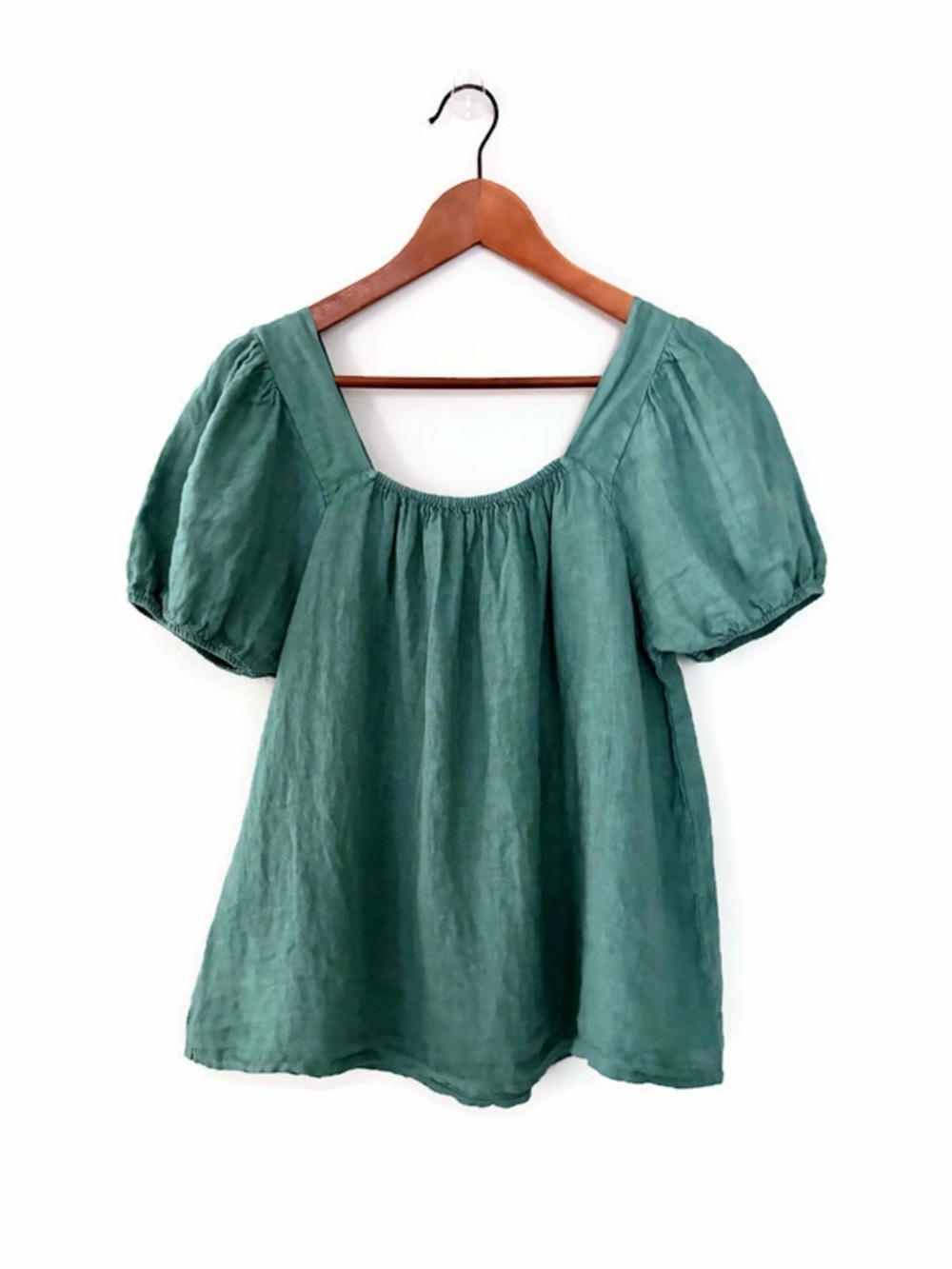 Linen Italian Made Blouse Top by Bellambra Green Breathable NWT Women’s Large
